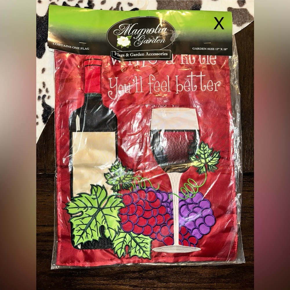 Magnolia Gardens: Wine and Little Double Sided Garden Flag